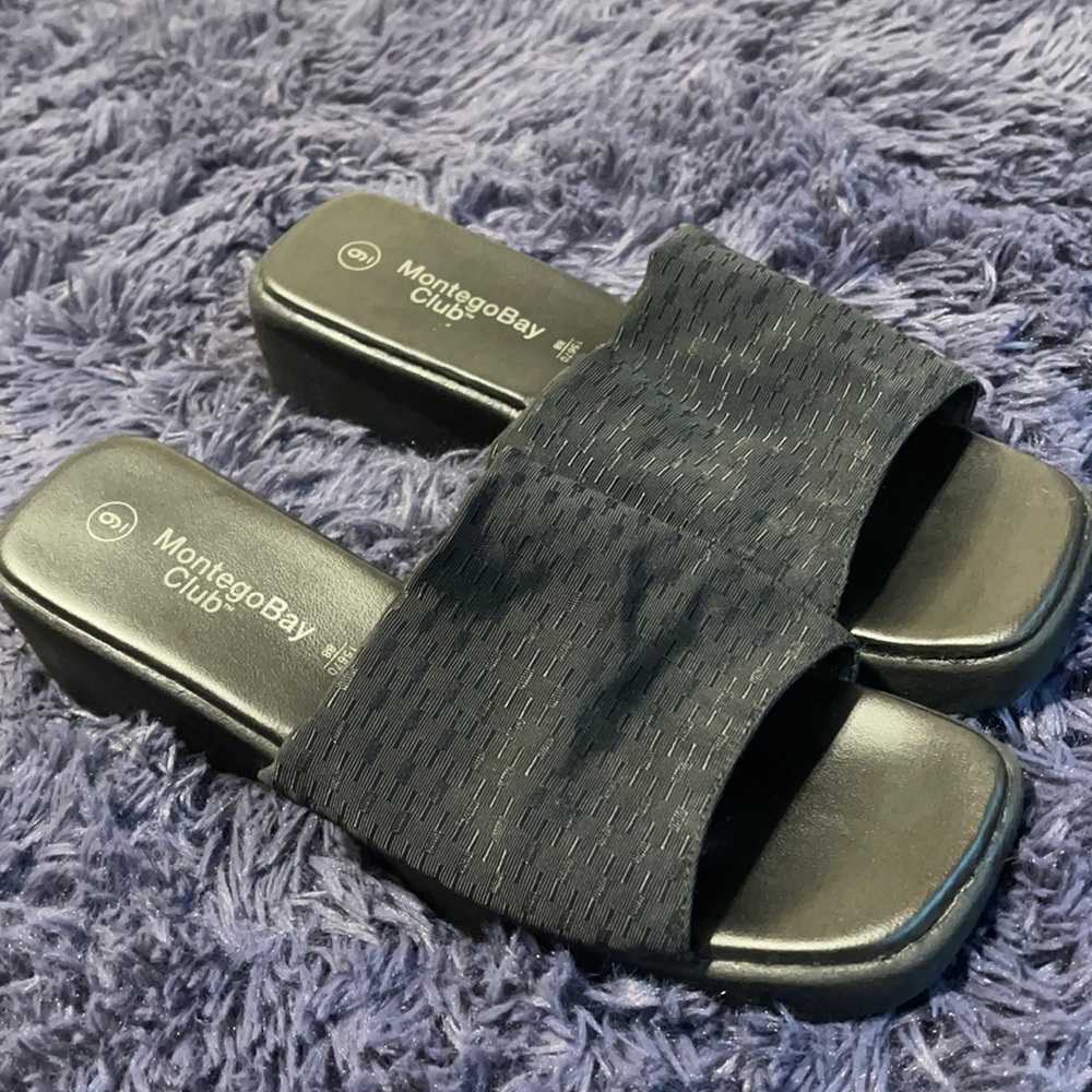 Black Slip on sandals